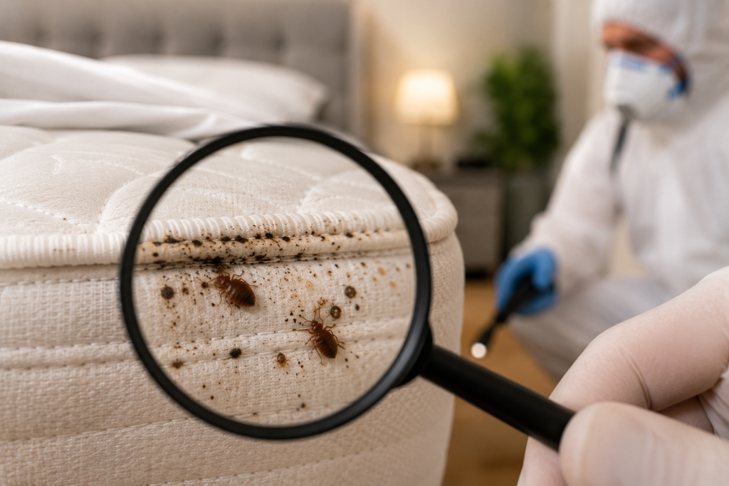 Inspection professionnelle des punaises de lit sur un matelas à Argenteuil